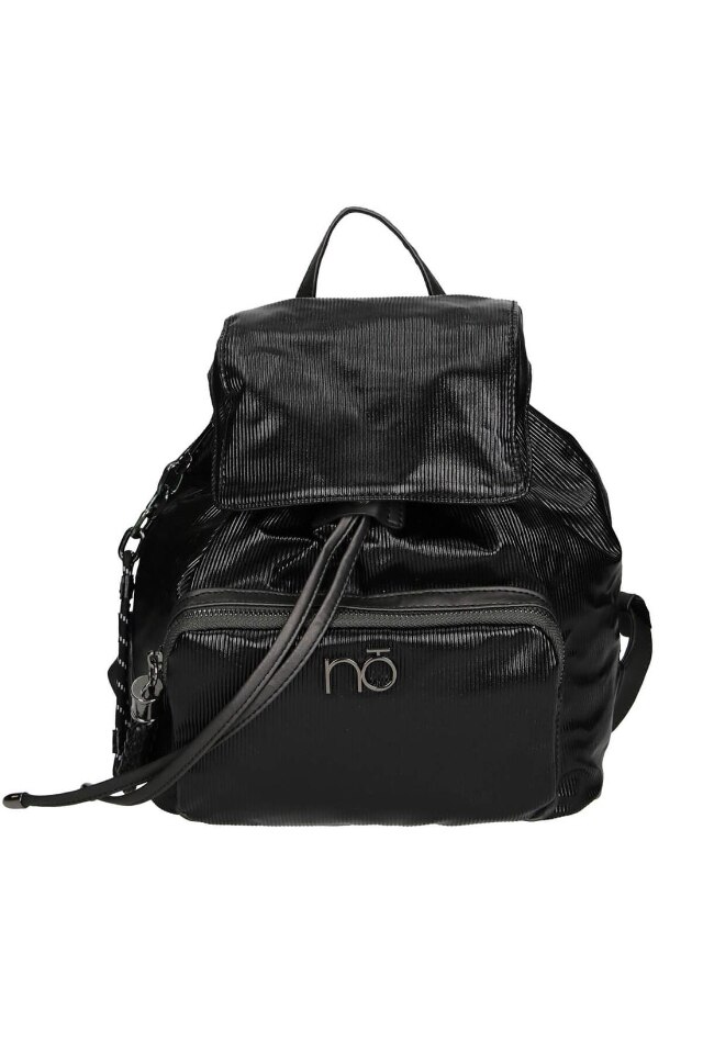 Geanta de spate Nobo, Piele ecologica, 30 x 33 x 14 cm, Negru