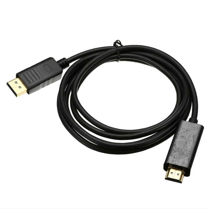 Преходник DisplayPort мъжки към HDMI мъжки, 1.8 м, черен