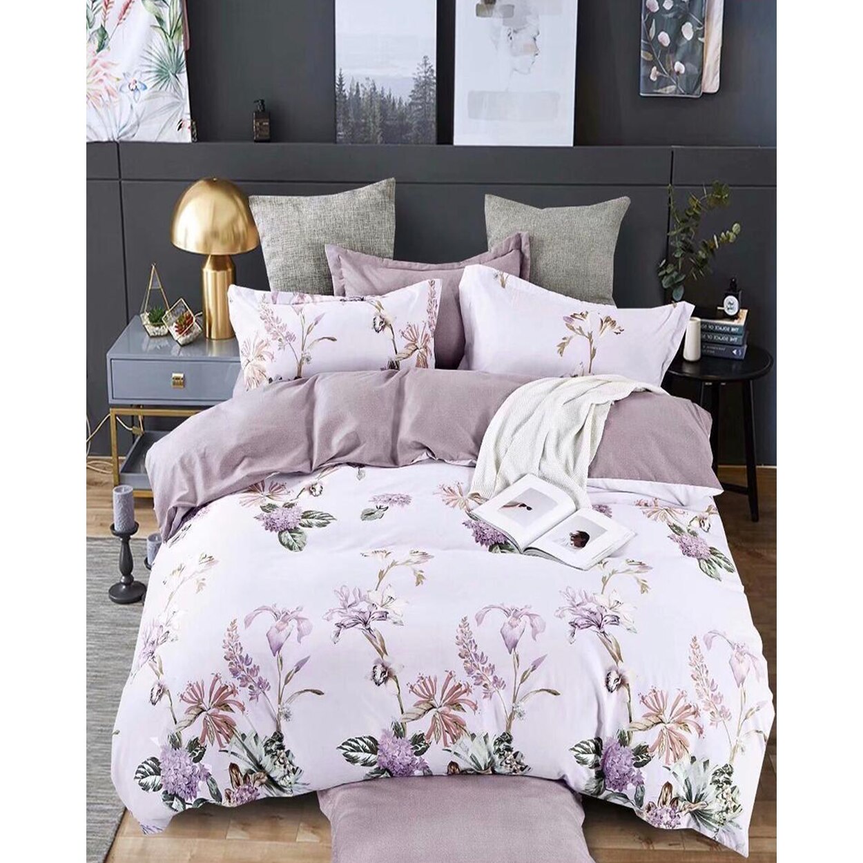 Set Lenjerie Finet Satinat, 6 Piese, Pat 2 Persoane, Alina, FNY-278