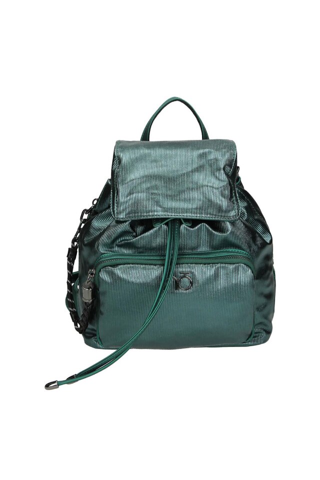Geanta de spate Nobo, Piele ecologica, 30 x 33 x 14 cm, Verde