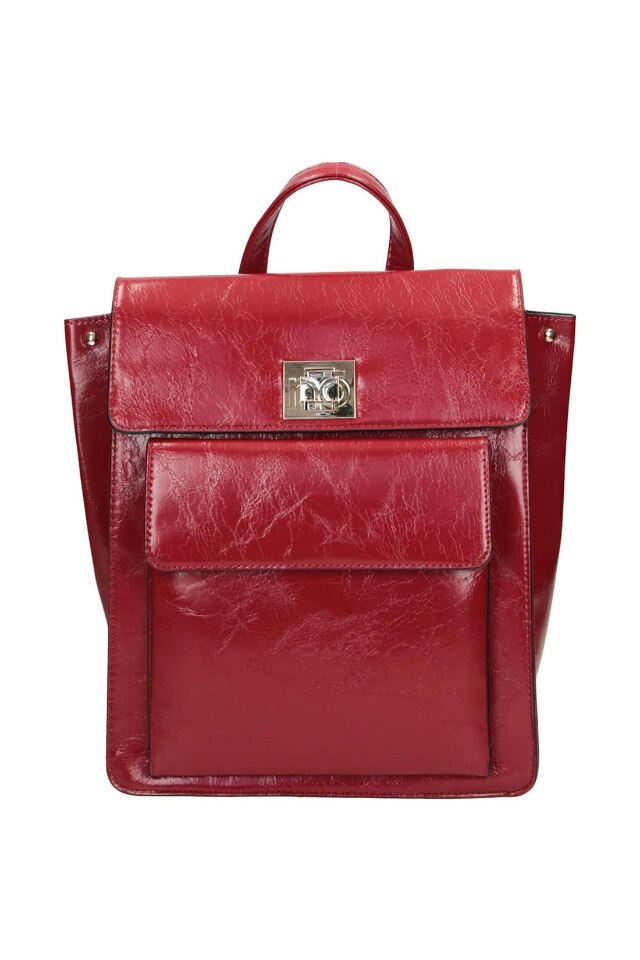 Geanta de spate Nobo, Piele ecologica, 28 x 24 x 11 cm, Rosu