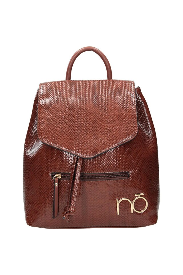 Geanta de spate Nobo, Piele ecologica, 30 x 35 x 13 cm, Maro