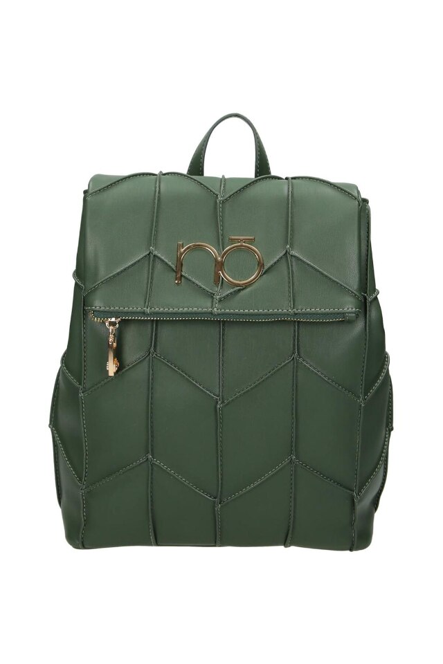 Geanta de spate Nobo, Piele ecologica, 30 x 31 x 14 cm, Verde