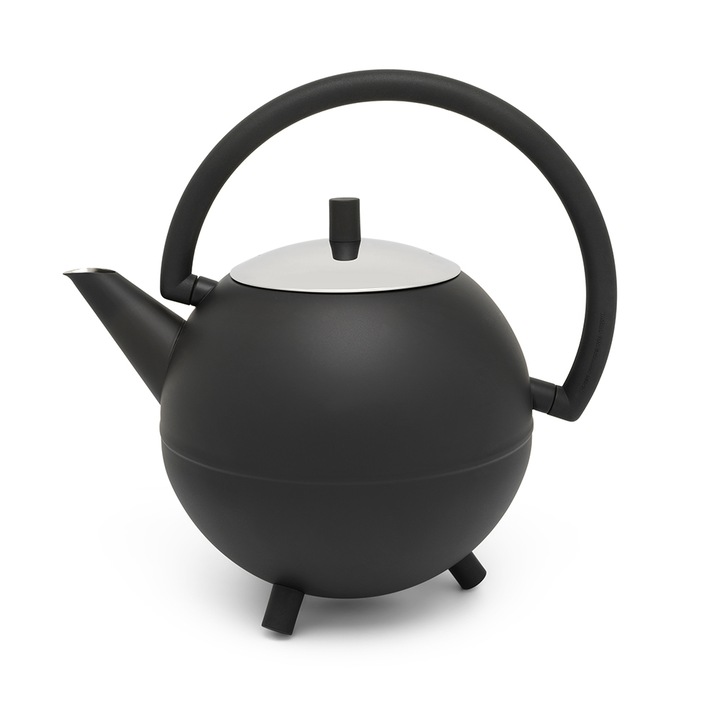 Термичен чайник, Bredemeijer Saturn, Неръждаема стомана, 1.2L, Черен