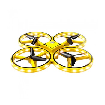 Drona cu senzor de gravitatie Tiessa®, control prin gesturi, rotire 360 grade, leduri, galbena Drona cu senzor de gravitatie Tiessa®, control prin gesturi, rotire 360 grade, leduri, galbena