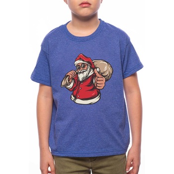 Tricou Baiat, Santa's Bag, 100% Bumbac, G176, Albastru Tricou Baiat, Santa's Bag, 100% Bumbac, G176, Albastru