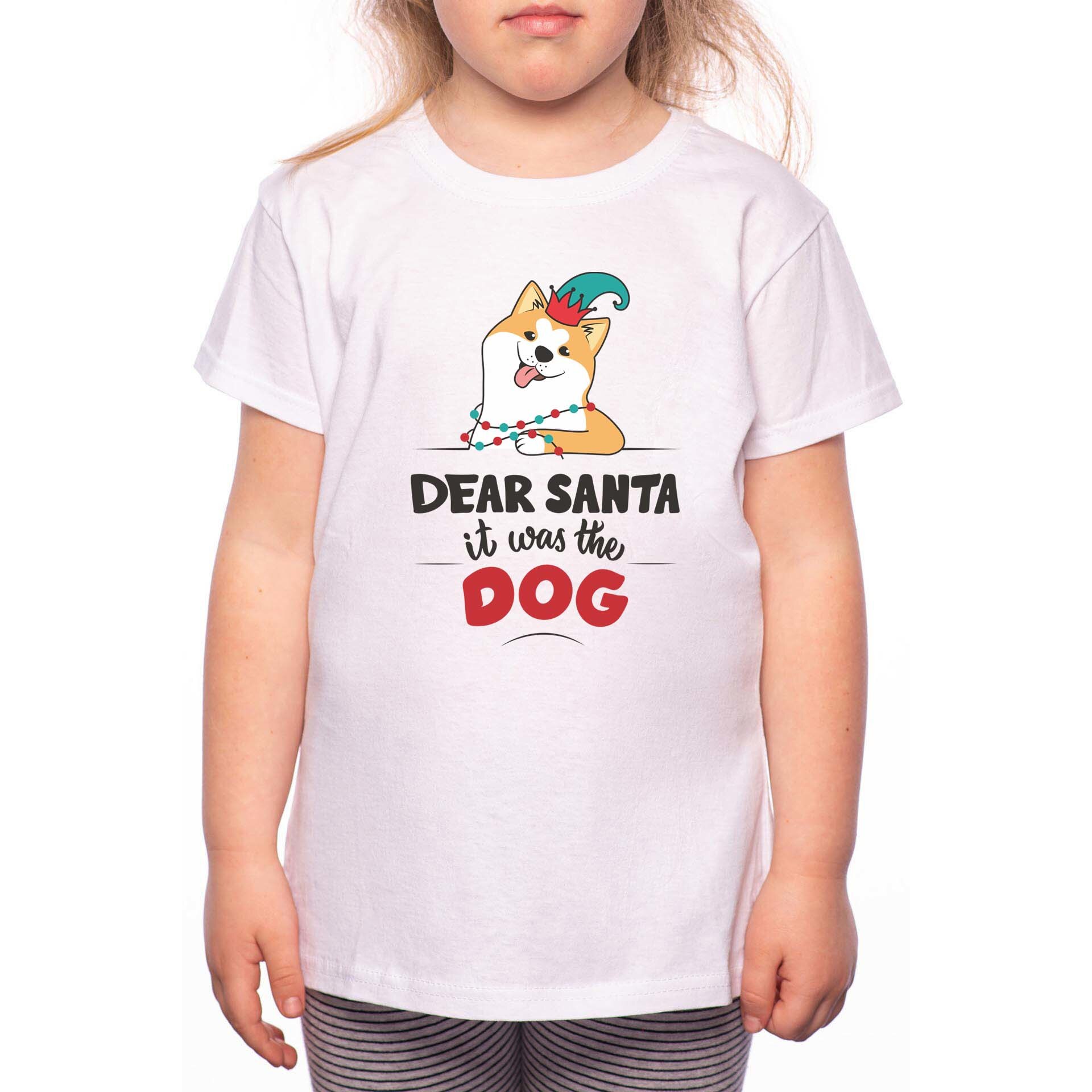 Tricou Fetita, It Was The Dog, 100% Bumbac, W177, Alb
