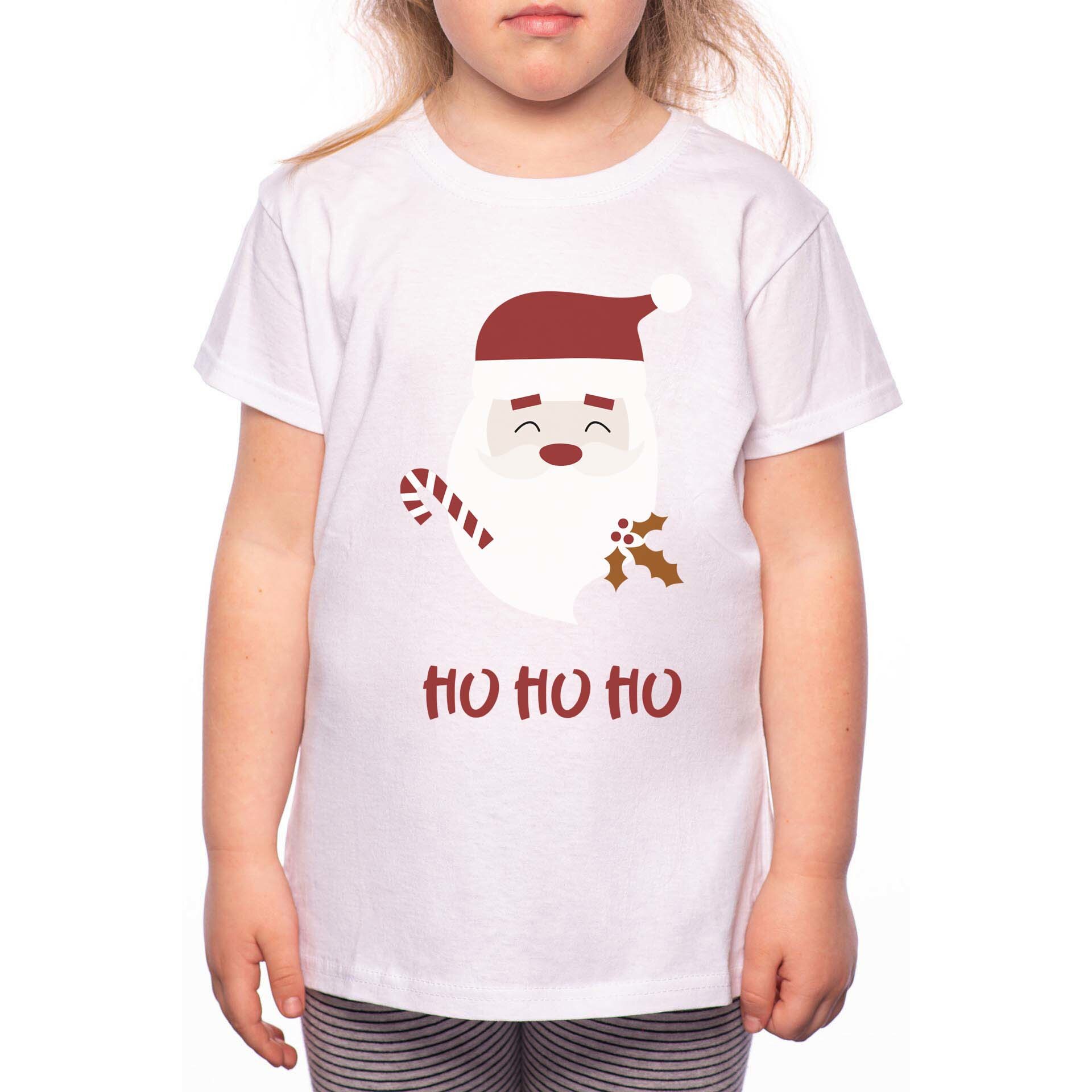 Tricou Fetita, Ho Ho Ho, 100% Bumbac, W179, Alb