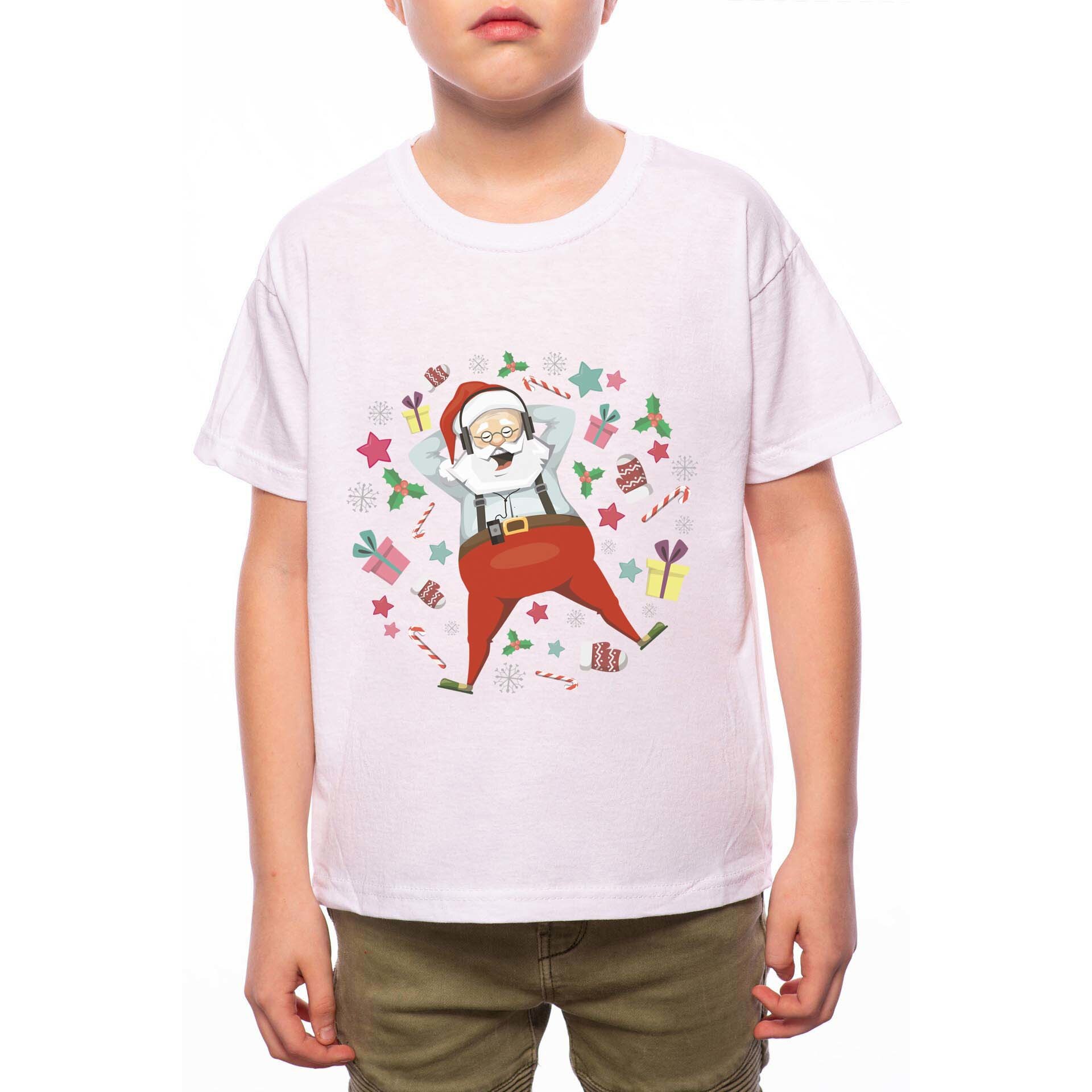 Tricou Baiat, Santa With Gifts, 100% Bumbac, W181, Alb