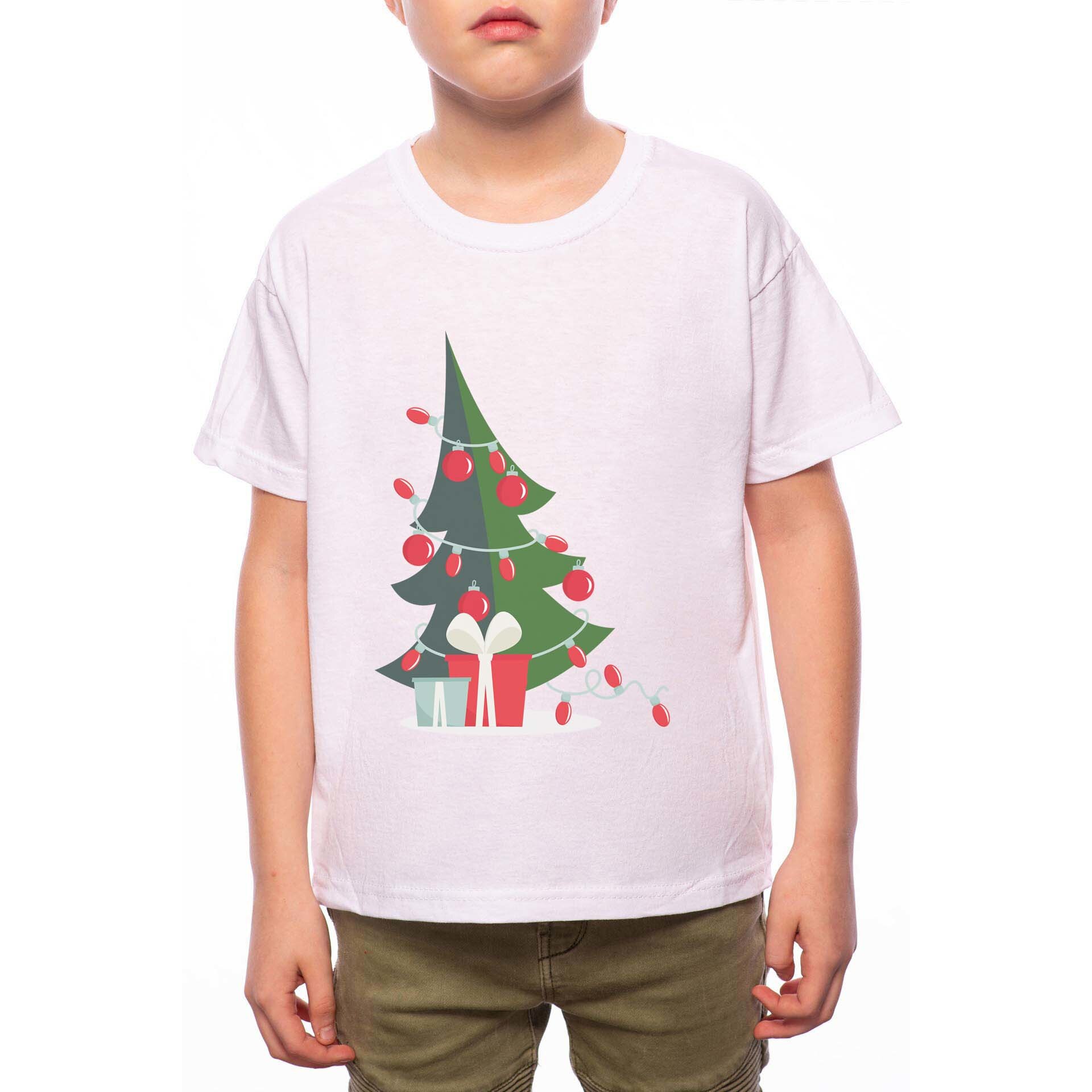 Tricou Baiat, Christmas Tree, 100% Bumbac, G183, Alb