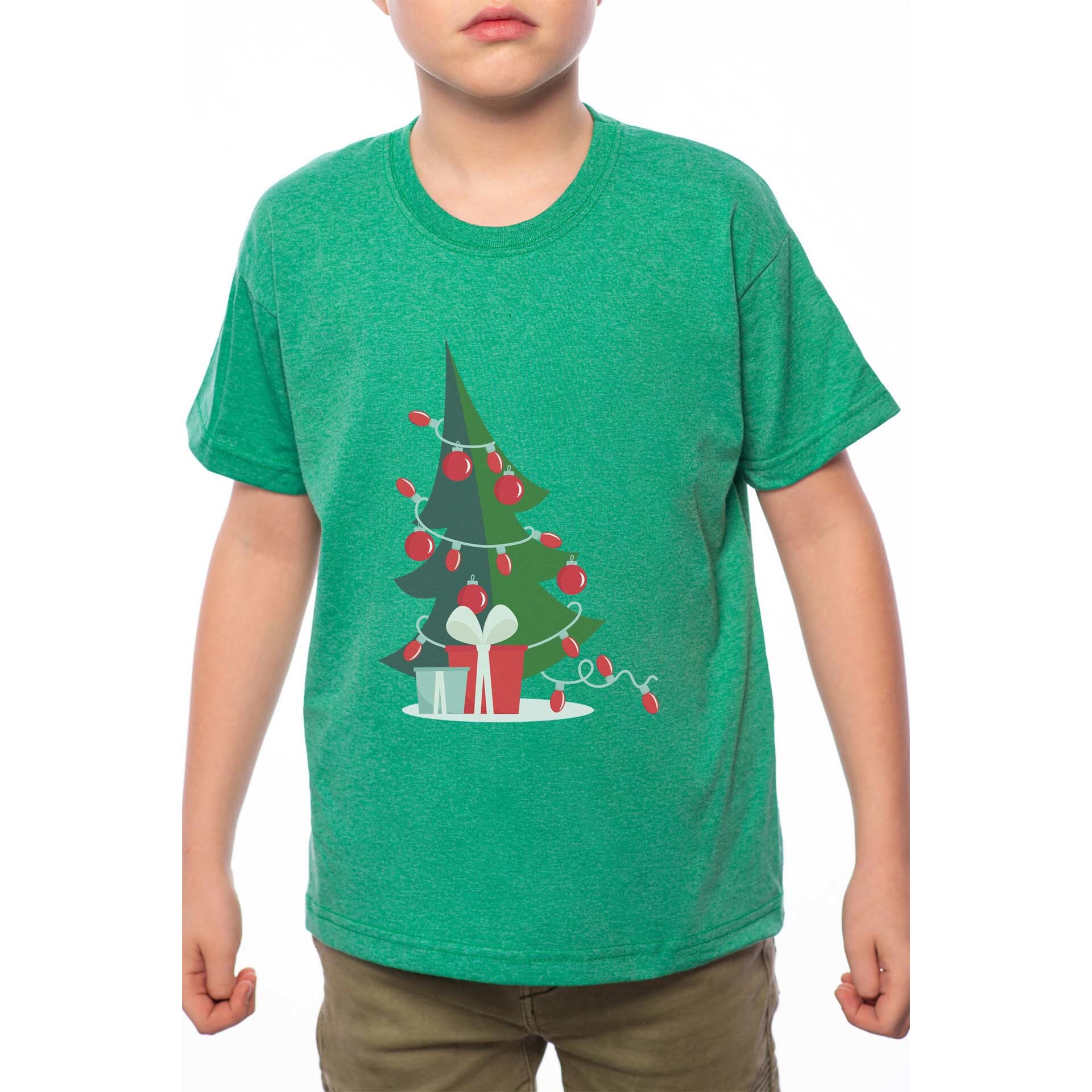 Tricou Baiat, Christmas Tree, 100% Bumbac, G183, Verde
