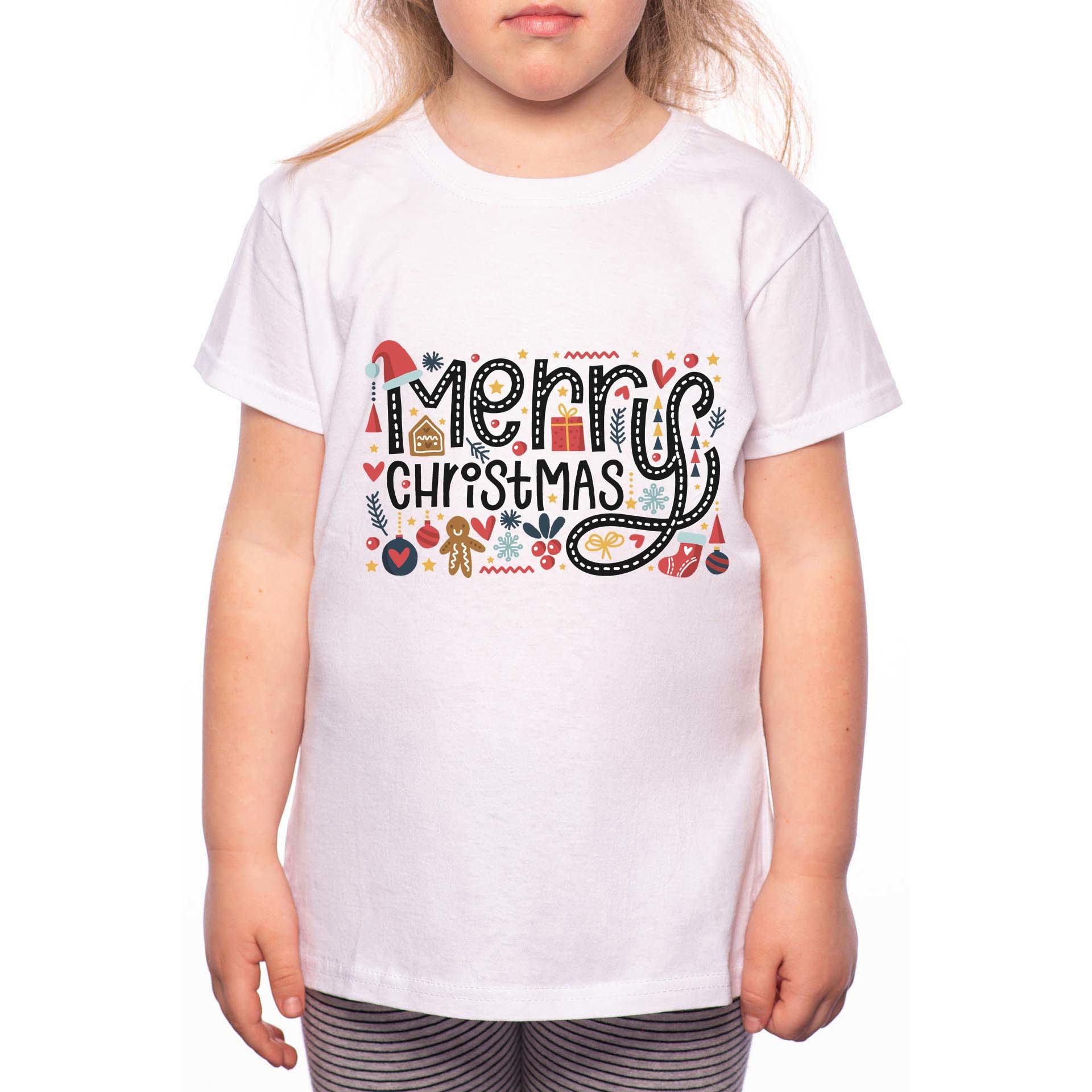 Tricou Fetita, Christmas Gifts, 100% Bumbac, R186, Alb
