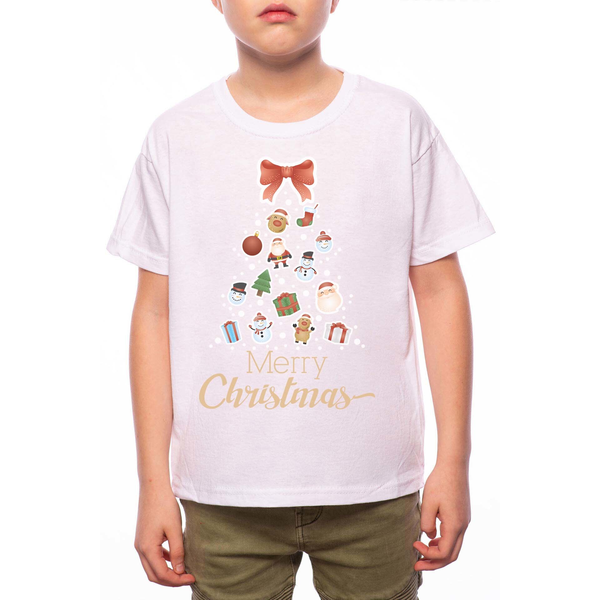 Tricou Baiat, Christmas Ornaments, 100% Bumbac, W187, Alb