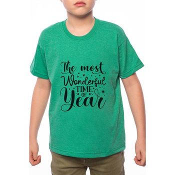 Tricou Baiat, The Most Wonderful Time Of Year, 100% Bumbac, B195, Verde Tricou Baiat, The Most Wonderful Time Of Year, 100% Bumbac, B195, Verde