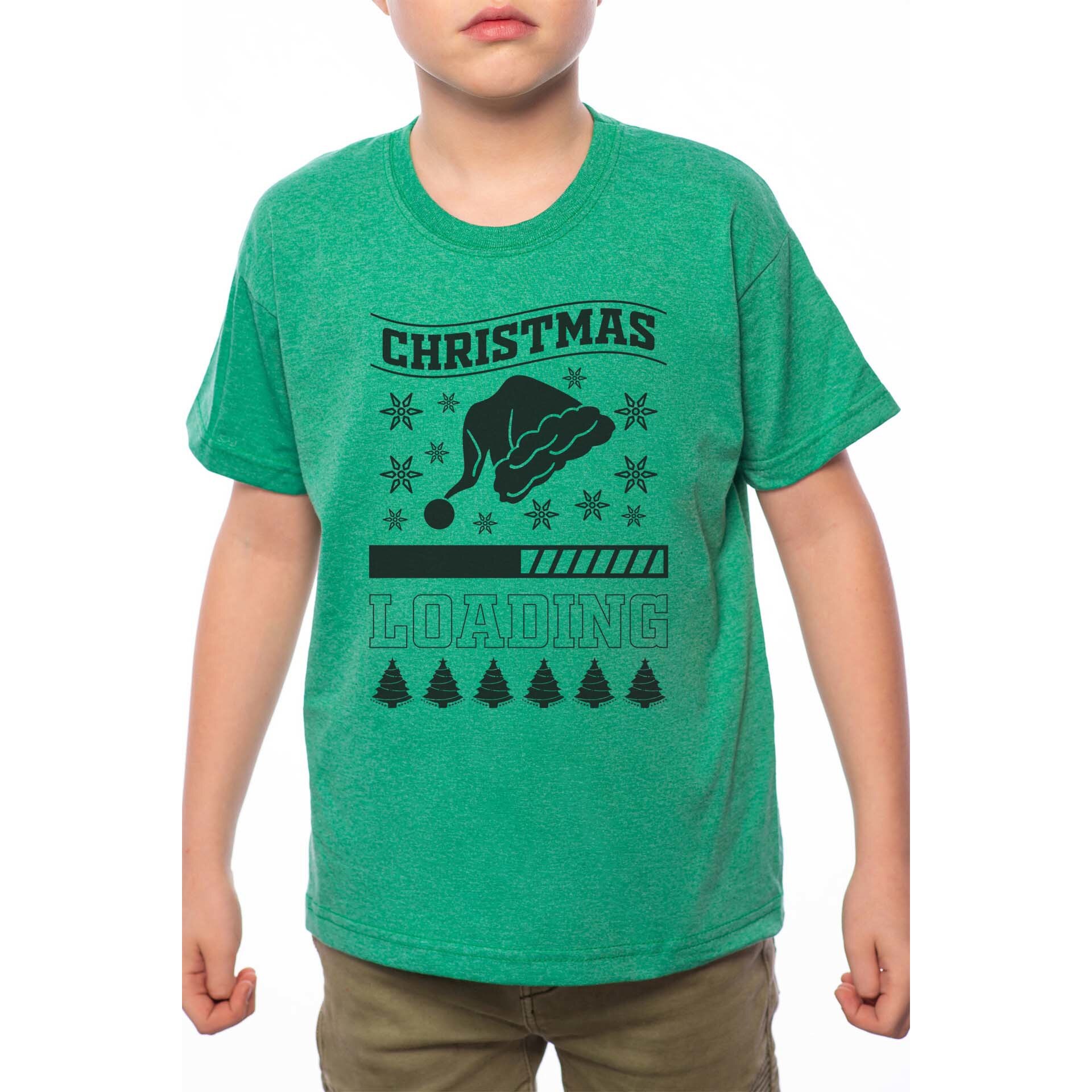 Tricou Baiat, Christmas Loading, 100% Bumbac, W197, Verde