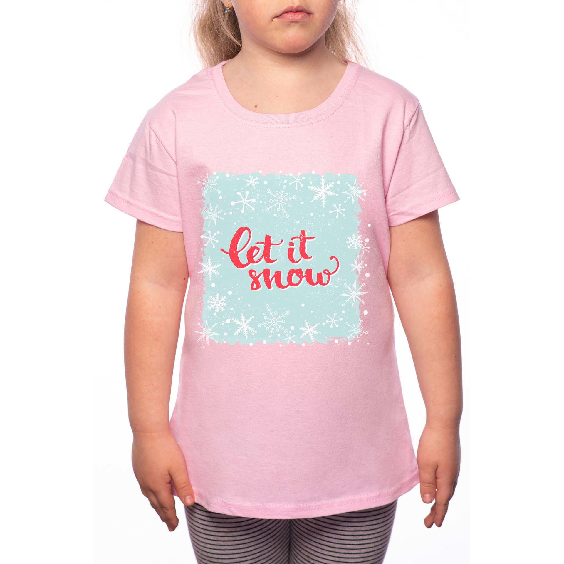 Tricou Fetita, Let It Snow, 100% Bumbac, W198, Roz