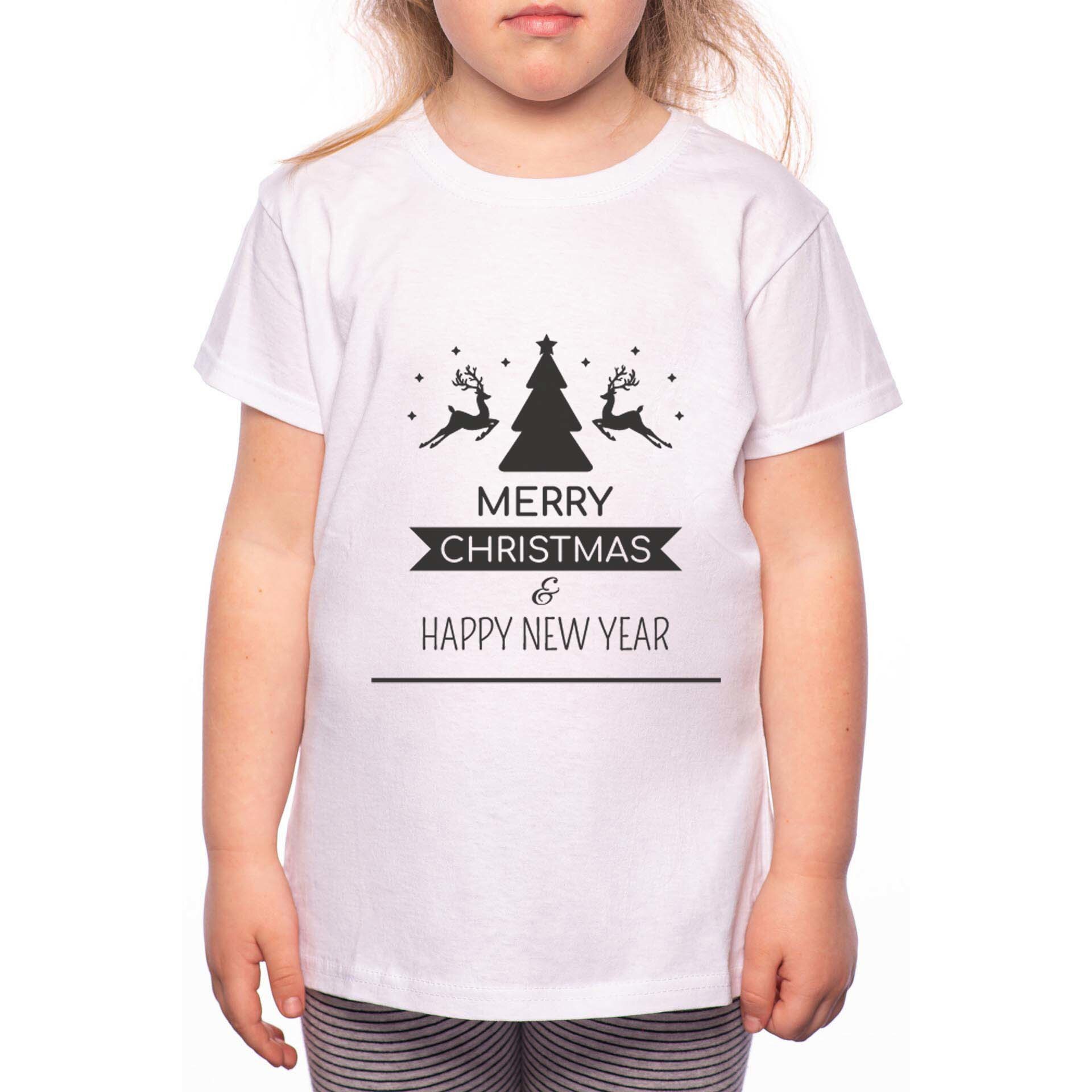 Tricou Fetita, Christmas Best Wishes, 100% Bumbac, R204, Alb