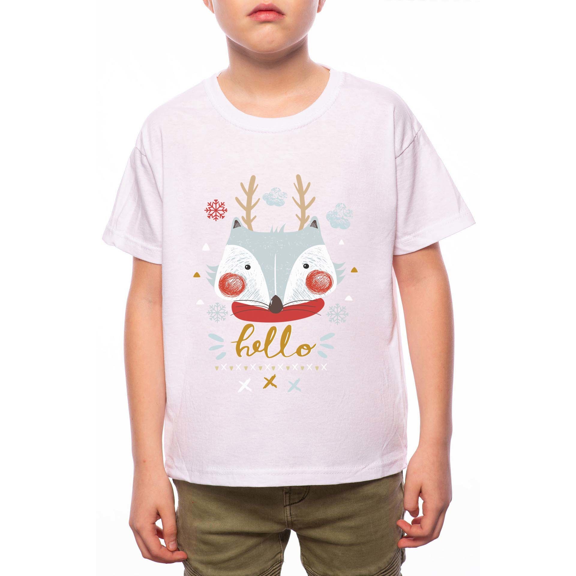 Tricou Baiat, Winter Fox, 100% Bumbac, G209, Alb