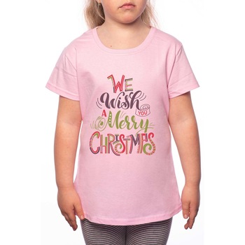 Tricou Fetita, Felicitation, 100% Bumbac, R212, Roz Tricou Fetita, Felicitation, 100% Bumbac, R212, Roz