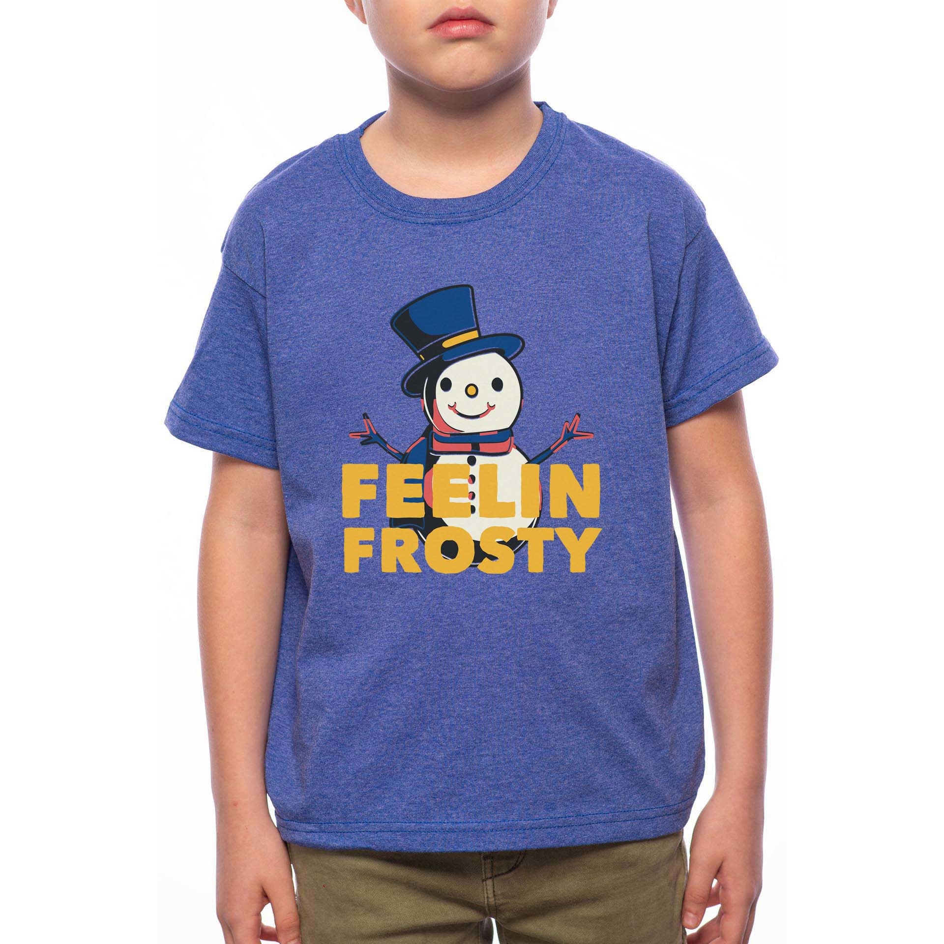 Tricou Baiat, Feelin' Frosty, 100% Bumbac, G215, Albastru