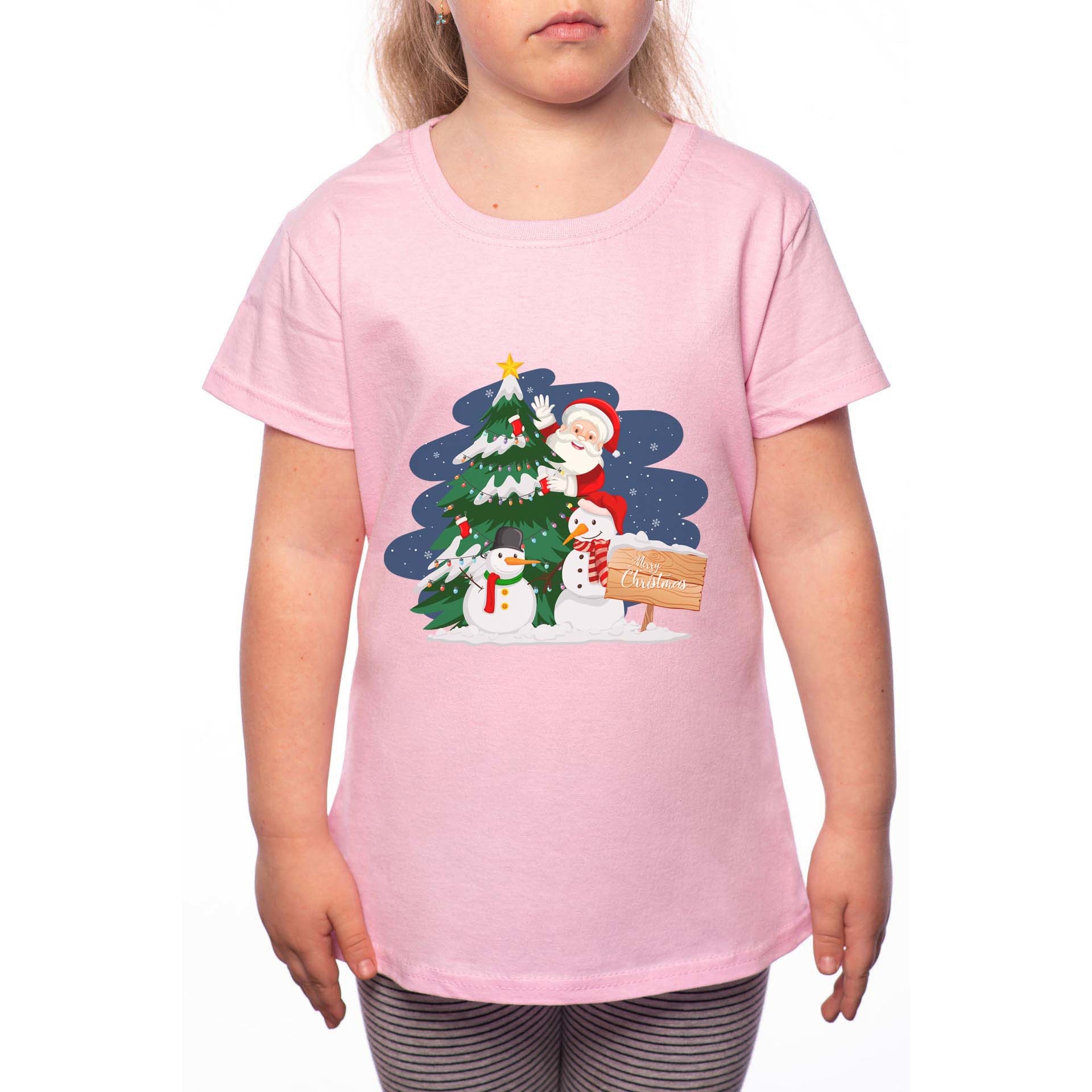 Tricou Fetita, Christmas Peparation, 100% Bumbac, P223, Roz