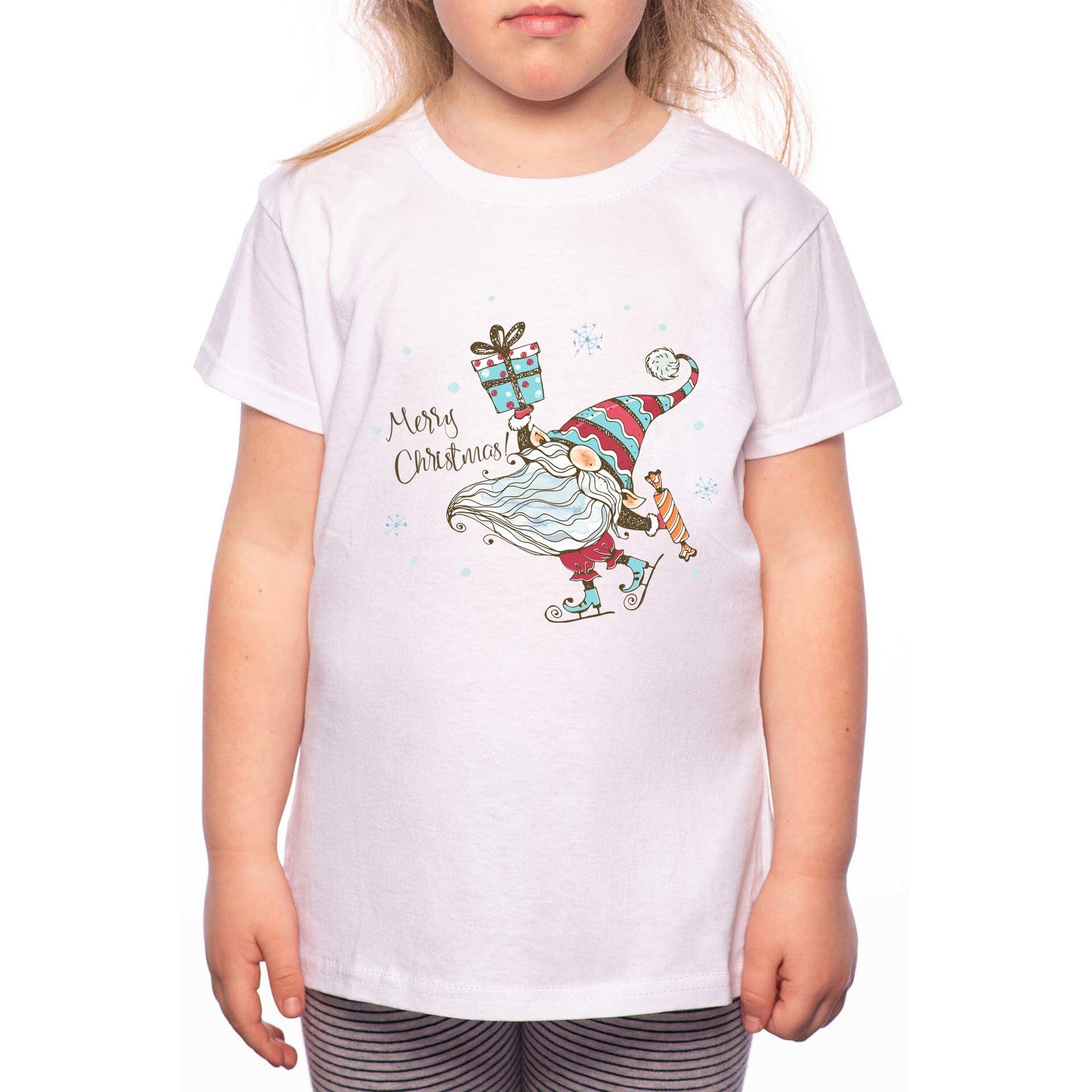 Tricou Fetita, Skater Dwarf, 100% Bumbac, W224, Alb