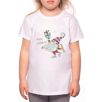 Tricou Fetita, Skater Dwarf, 100% Bumbac, W224, Alb Tricou Fetita, Skater Dwarf, 100% Bumbac, W224, Alb