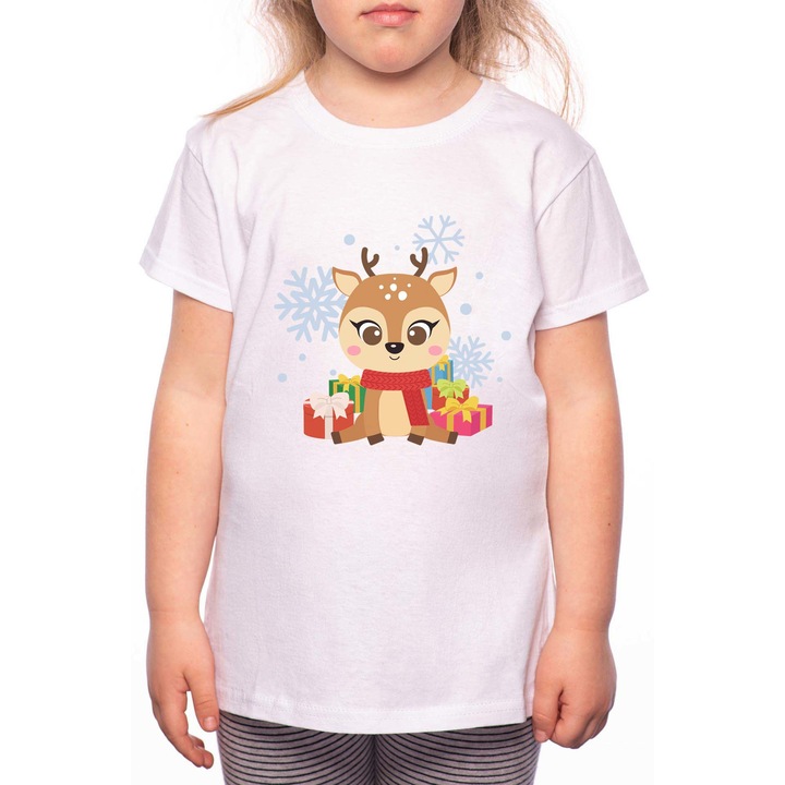 Lányos póló, Baby Deer, 100% pamut, P225, Fehér