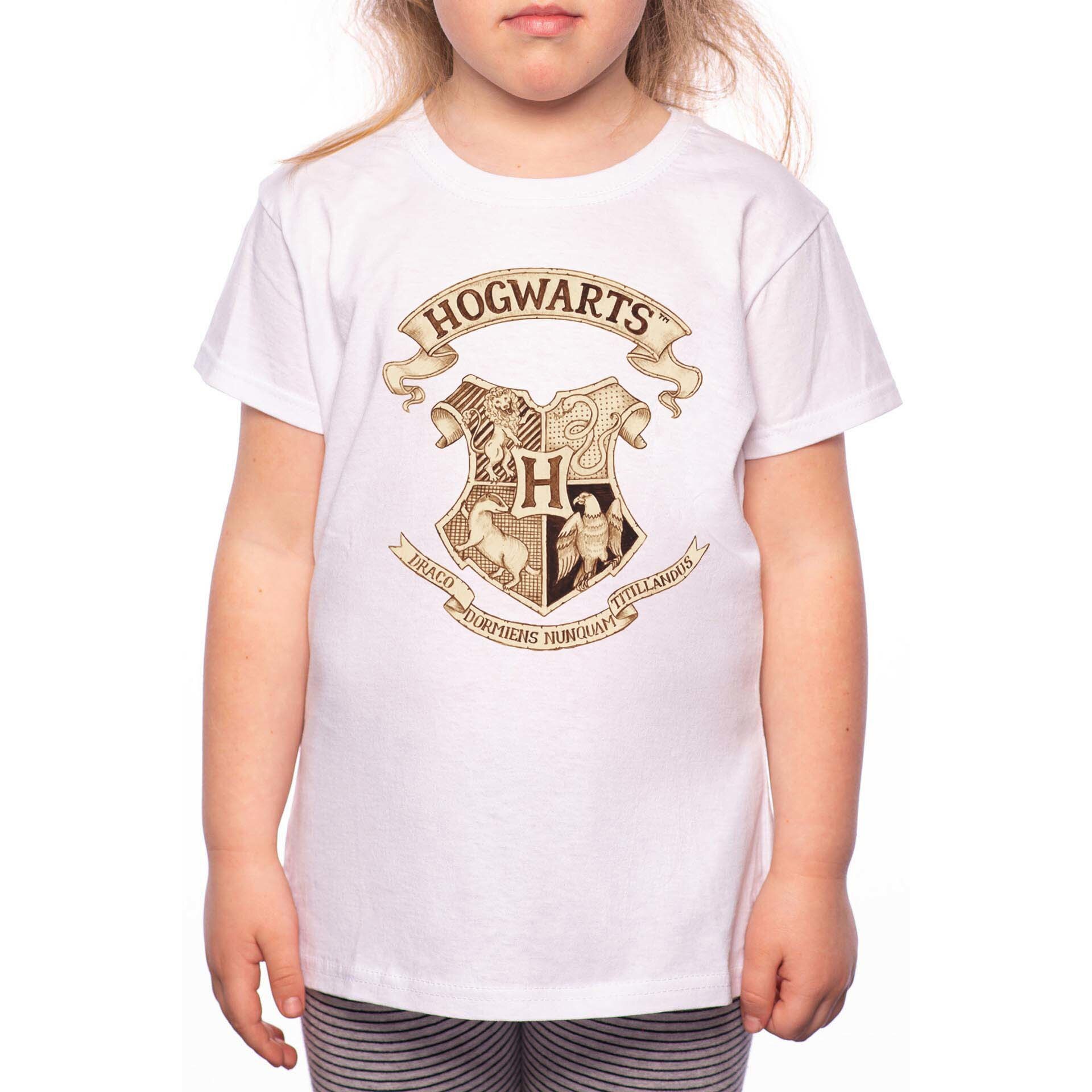 Tricou Fetita, Harry Potter Hogwarts, 100% Bumbac, P226, Alb