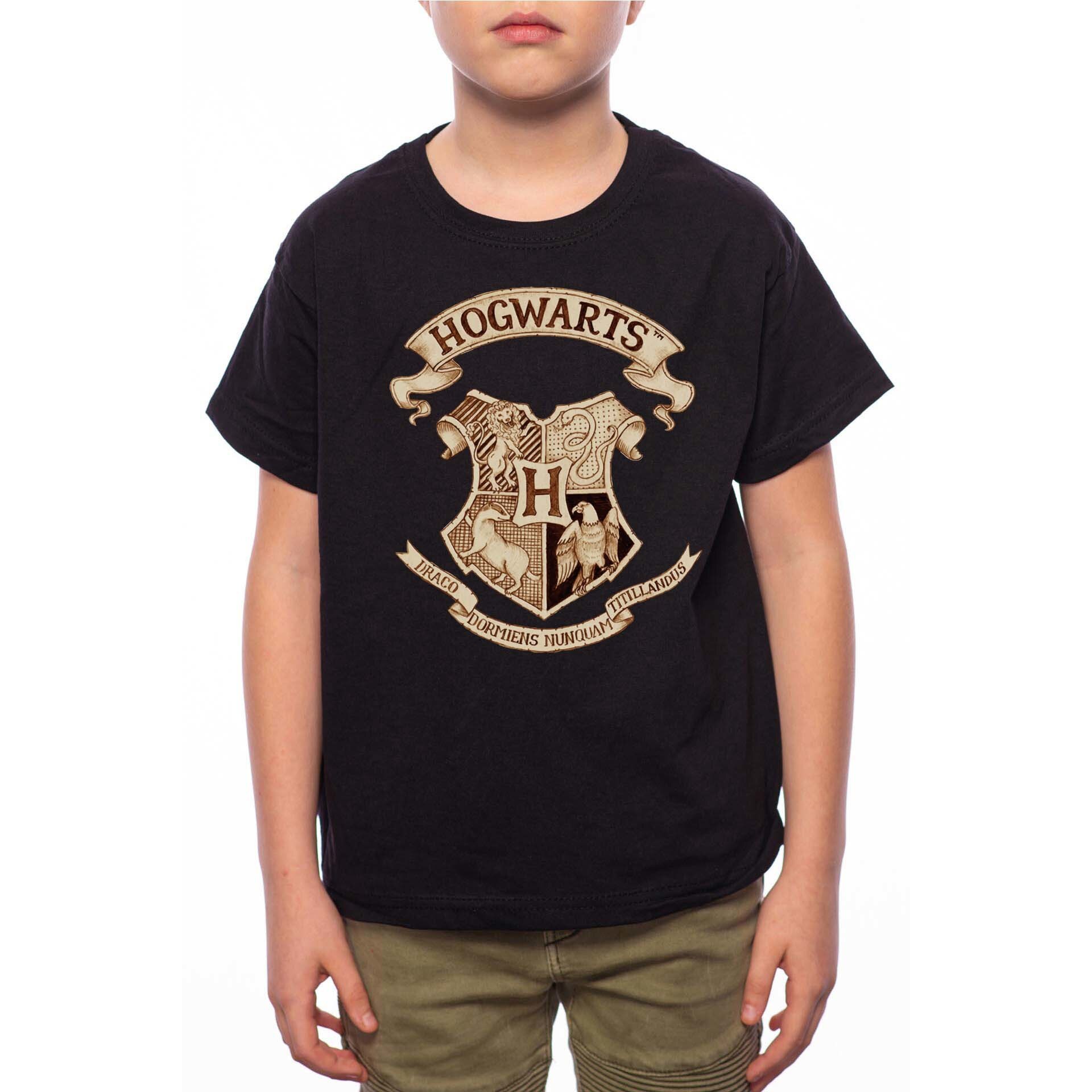 Tricou Baiat, Harry Potter Hogwarts, 100% Bumbac, A226, Negru