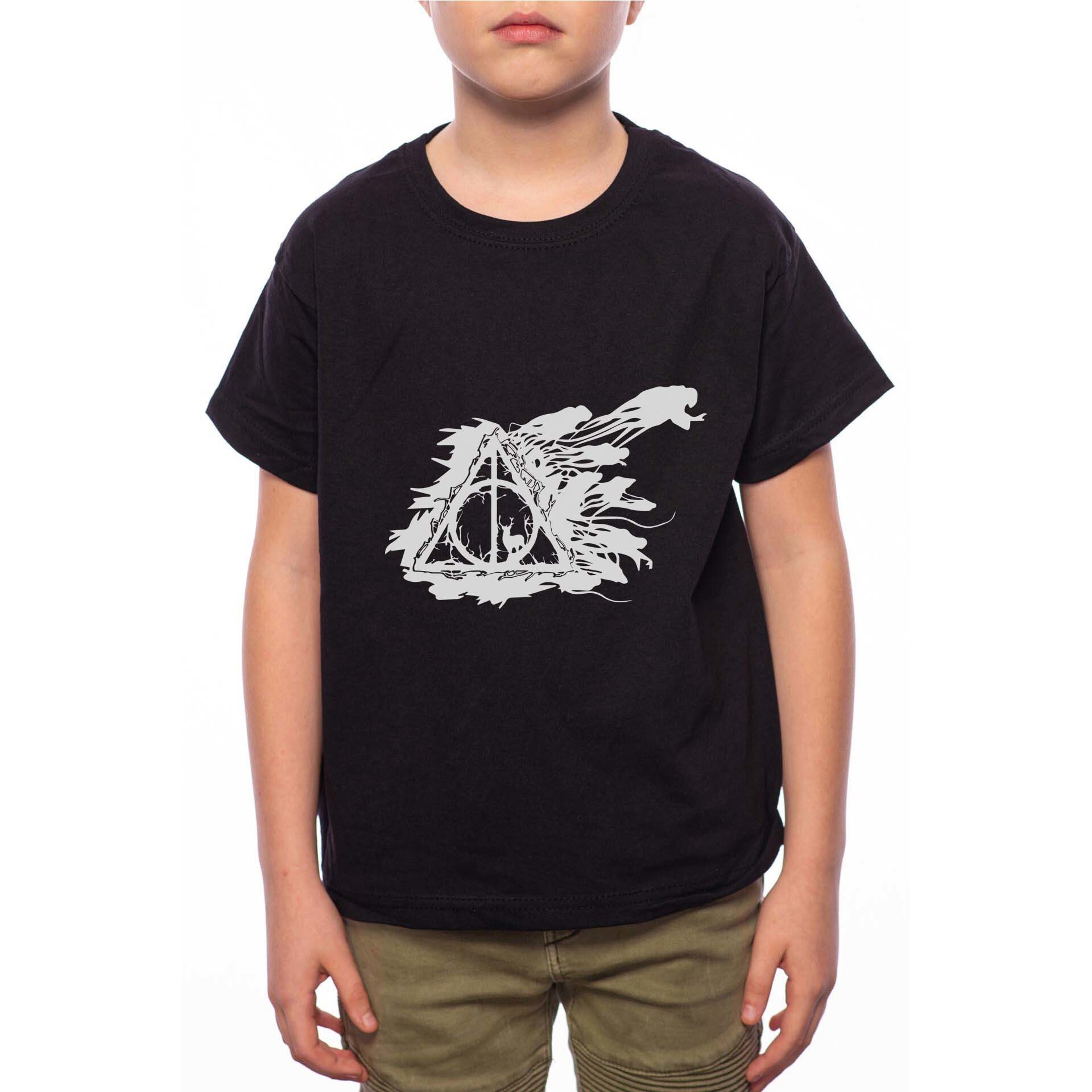 Tricou Baiat, Harry Potter - Deathly Hallows Harry Potter, 100% Bumbac, G228, Negru