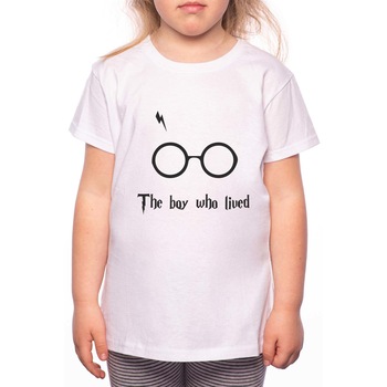 Tricou Fetita, The Boy Who Lived, 100% Bumbac, R232, Alb Tricou Fetita, The Boy Who Lived, 100% Bumbac, R232, Alb