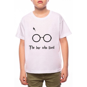 Tricou Baiat, The Boy Who Lived, 100% Bumbac, W232, Alb Tricou Baiat, The Boy Who Lived, 100% Bumbac, W232, Alb