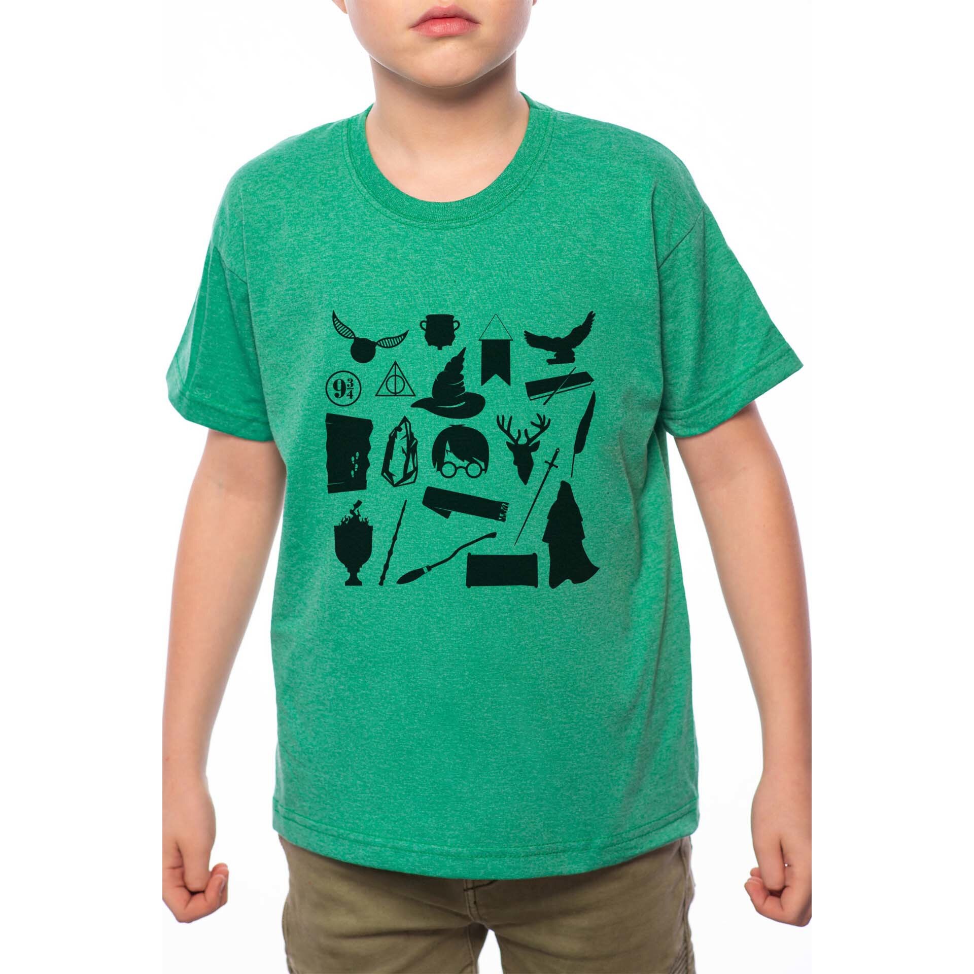 Tricou Baiat, Harry Potter Symbols, 100% Bumbac, A240, Verde