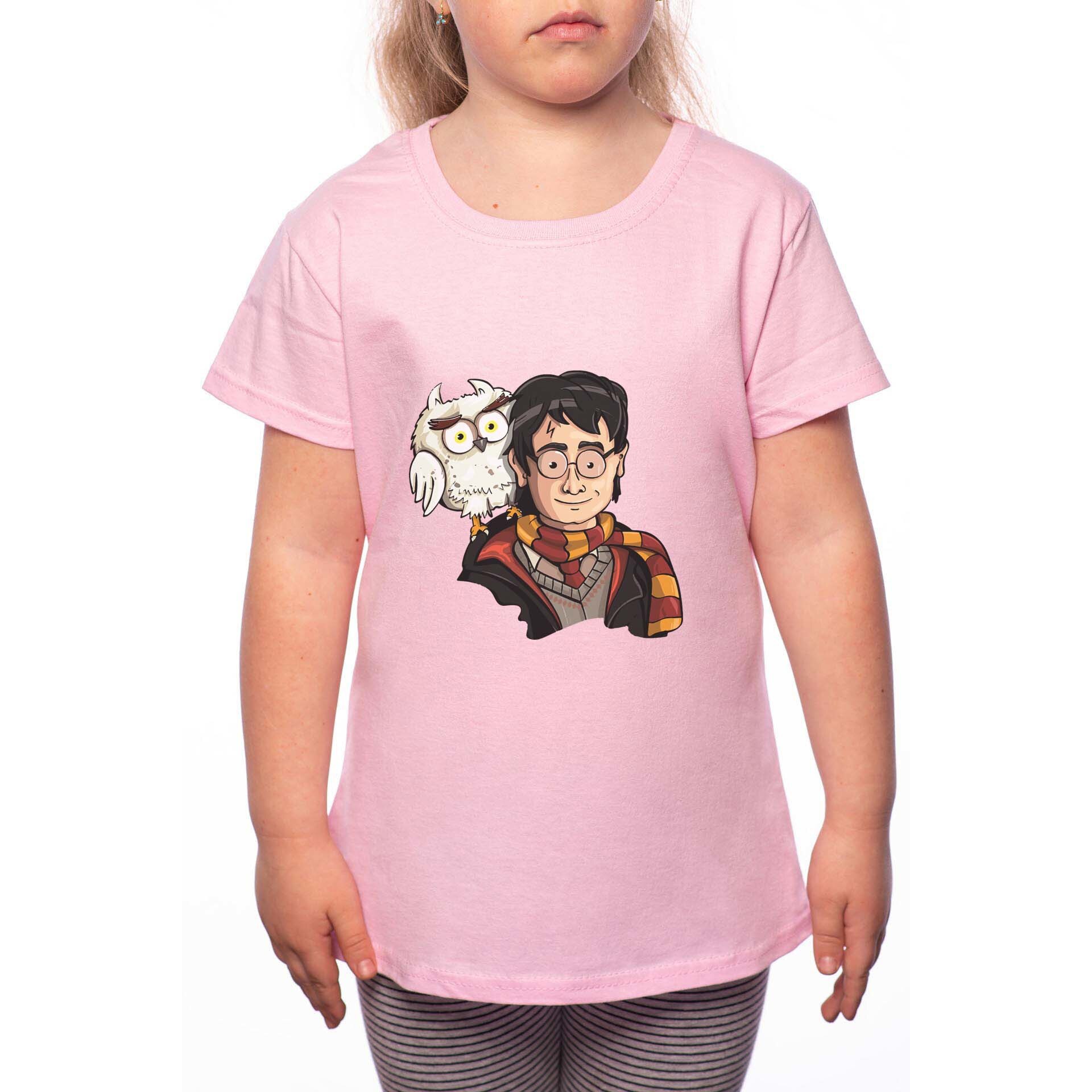 Tricou Fetita, Harry Potter Hogwarts, 100% Bumbac, R242, Roz