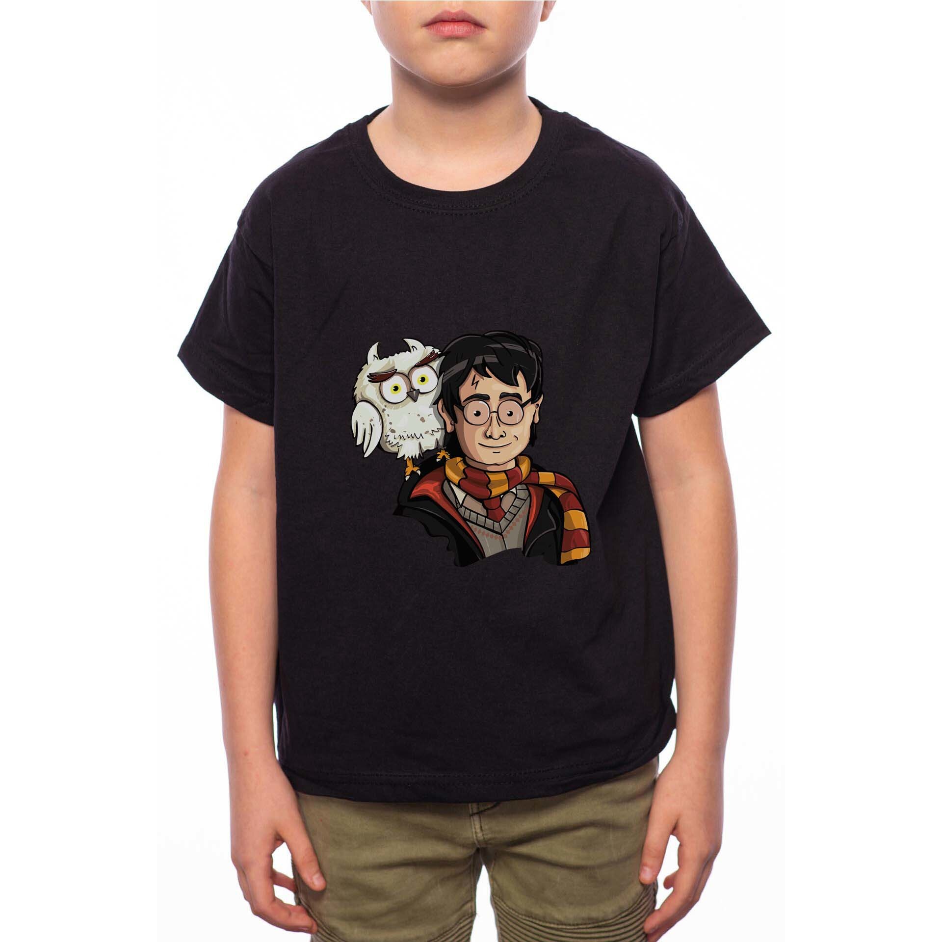 Tricou Baiat, Harry Potter Hogwarts, 100% Bumbac, A242, Negru