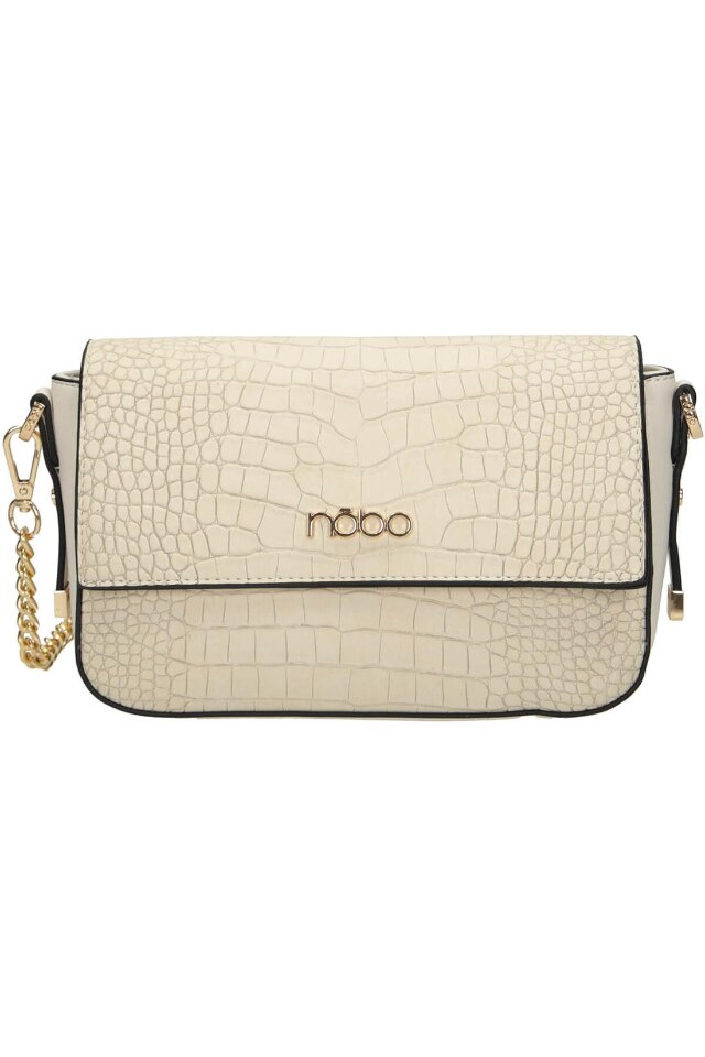 Geanta Nobo, Piele ecologica, 14x23x7.5 cm, Alb