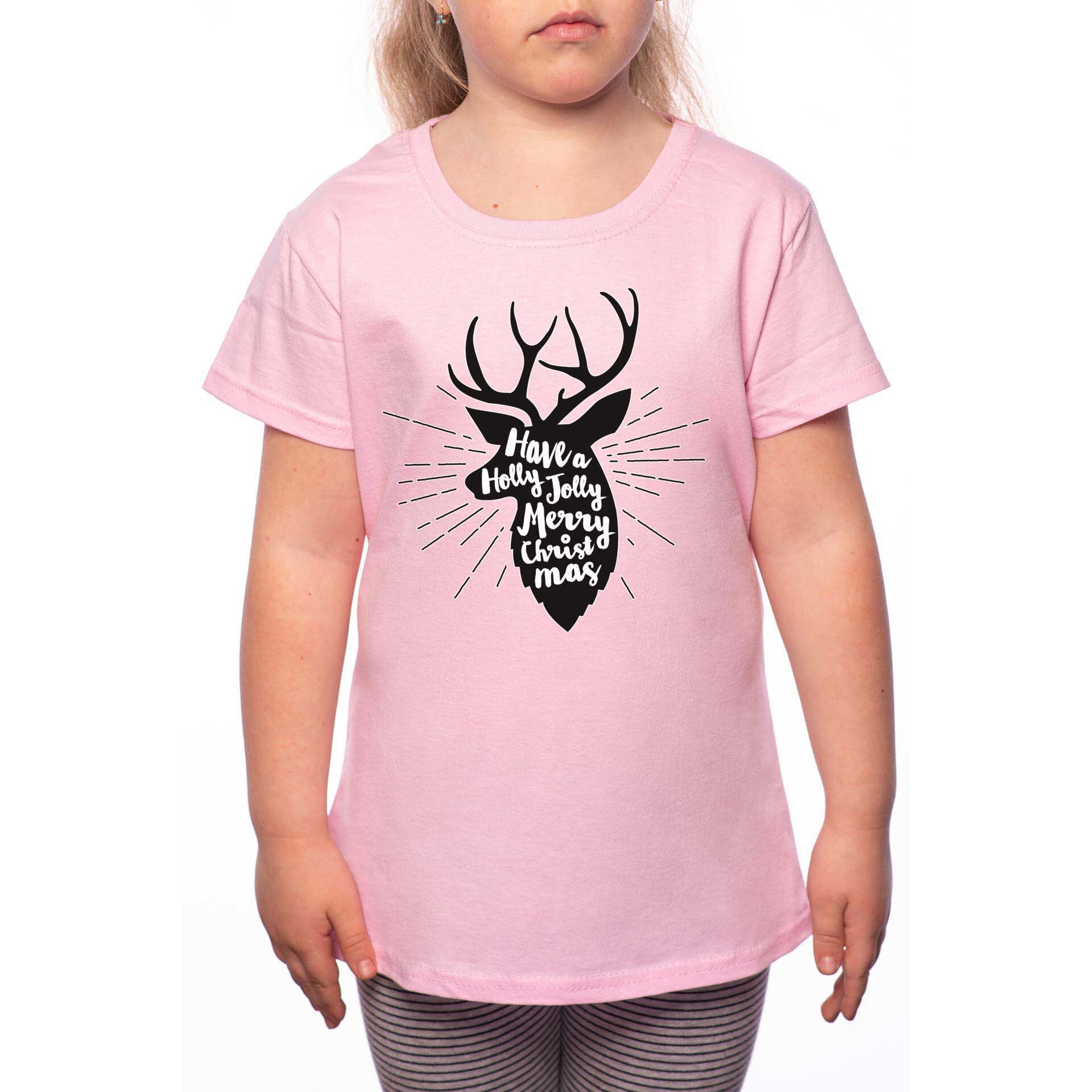 Tricou Fetita, Holly Jolly Christmas, 100% Bumbac, P185, Roz