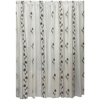Perdea ivoire brodata maro, din colectia  Perdea ivoire brodata maro, din colectia