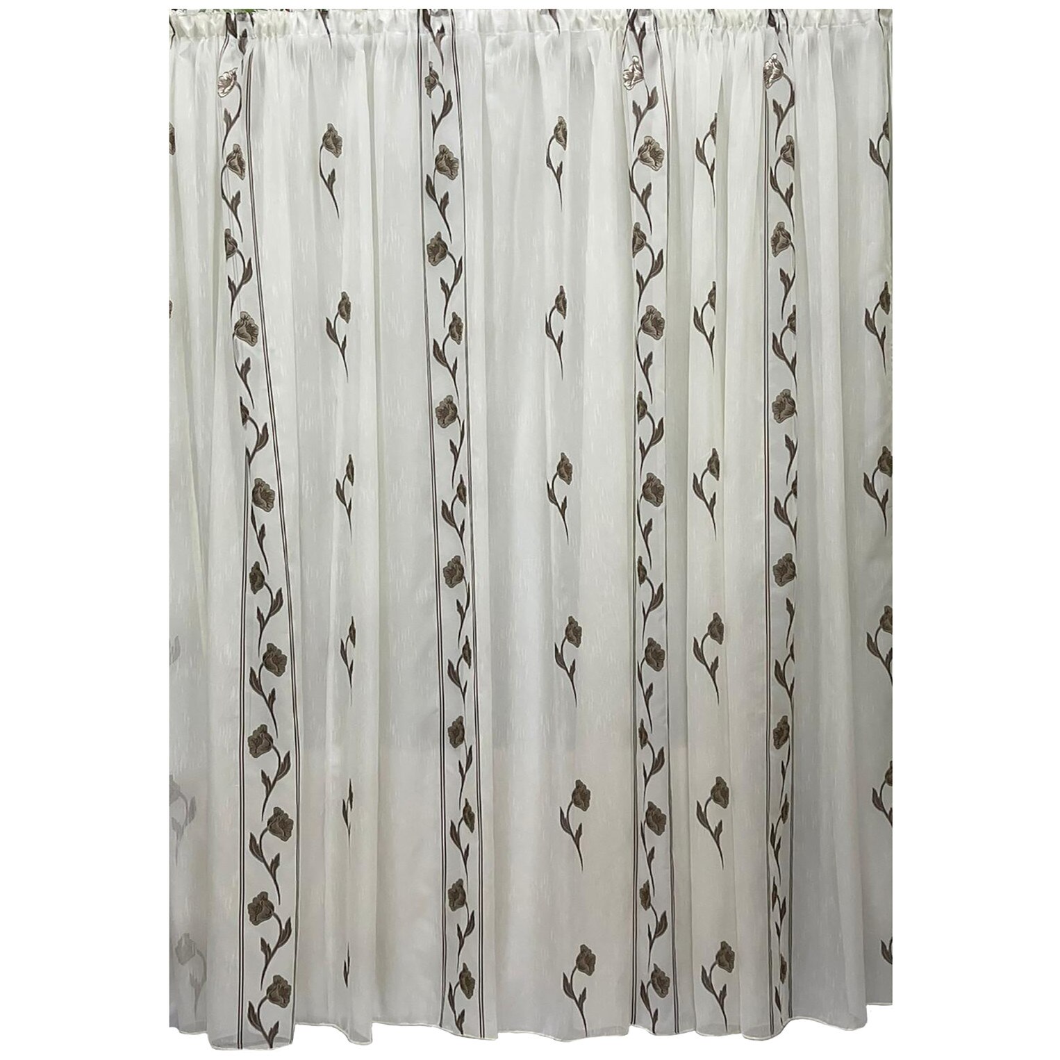 Perdea ivoire brodata maro, din colectia 