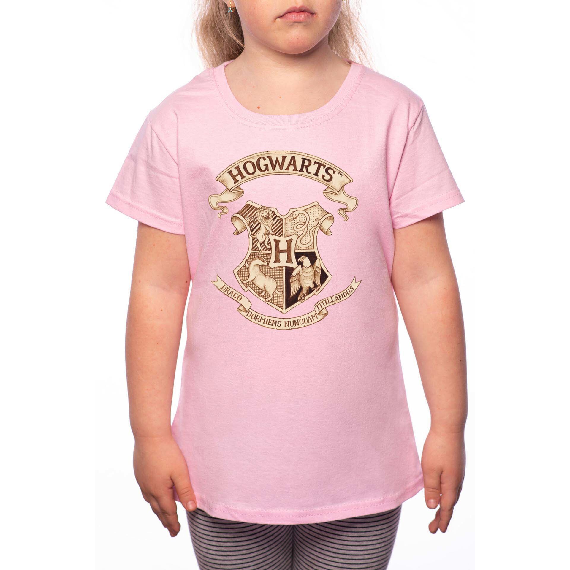 Tricou Fetita, Harry Potter Hogwarts, 100% Bumbac, P226, Roz