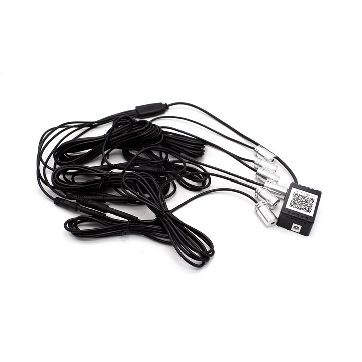 Kit Lumini Ambientale Auto 6 metri cu 5 canale, fir neon RGB cu Aplicatie Telefon Bluetooth, 12V AL-5LC6M
