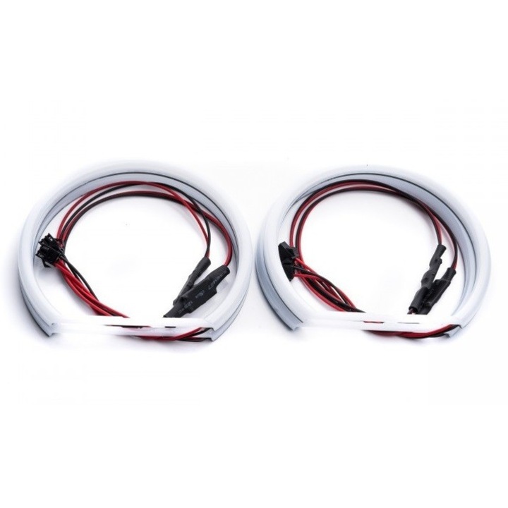 Kit Angel Eyes LED COTTON pentru BMW E46 Coupe/Cabrio Fara Facelift far ZKW fara lupa - 2x131mm + 2x146mm