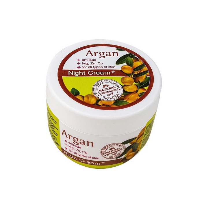 Ránctalanító éjszakai krém arcra argán olajjal 100 ml
