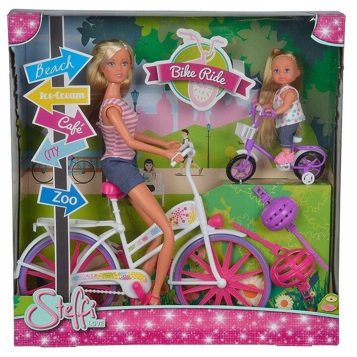 Papusa Steffi Love bicicleta accesorii