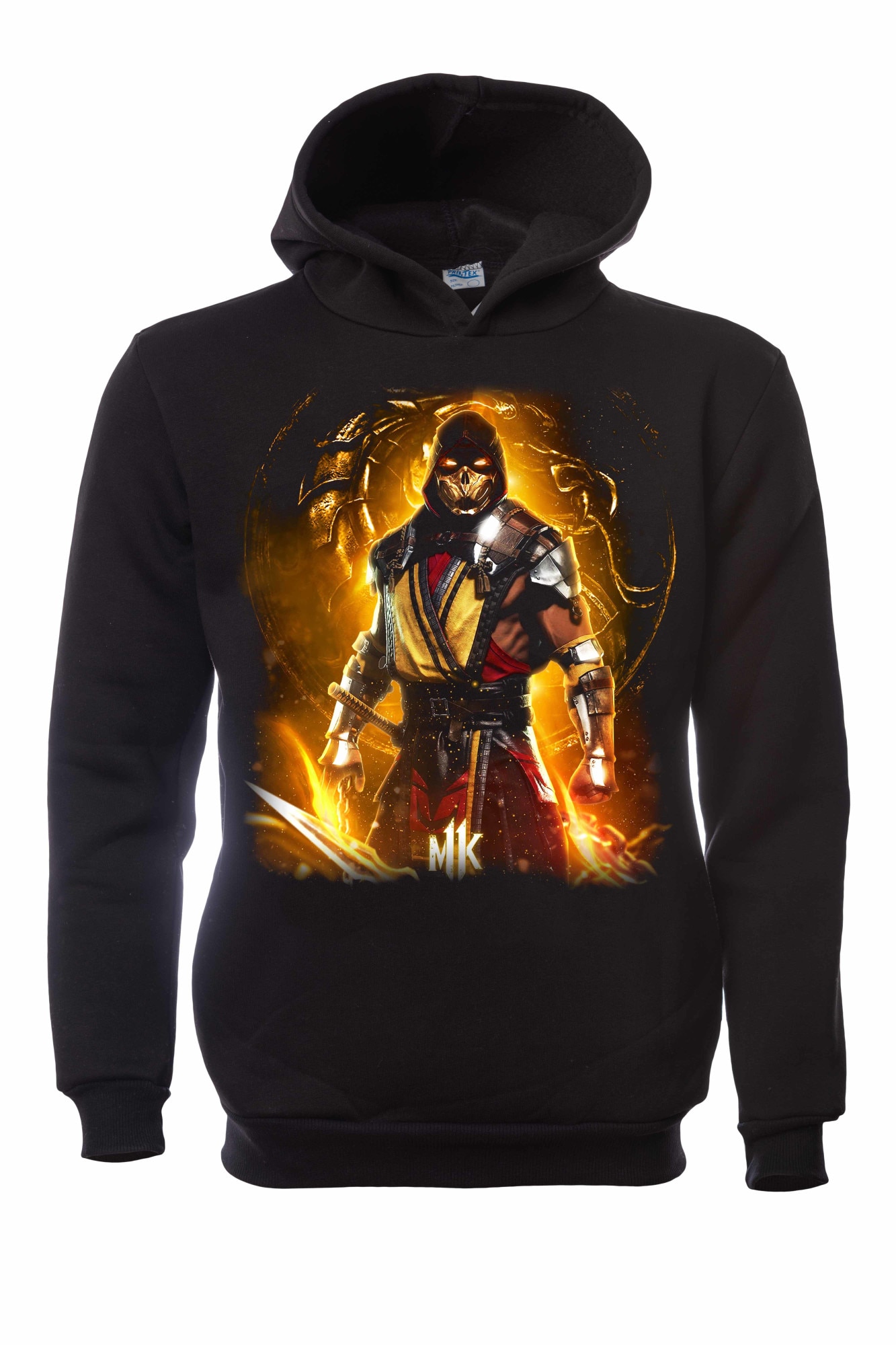 Hanorac pentru barbati Printex, Mortal Kombat, Game, Movie, Digital Print, Negru, Marimea XS