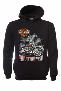 Hanorac pentru barbati Printex, Harley-Davidson, Call of The Wild, Wolf, Digital Print, Negru, Marimea XS Hanorac pentru barbati Printex, Harley-Davidson, Call of The Wild, Wolf, Digital Print, Negru, Marimea XS