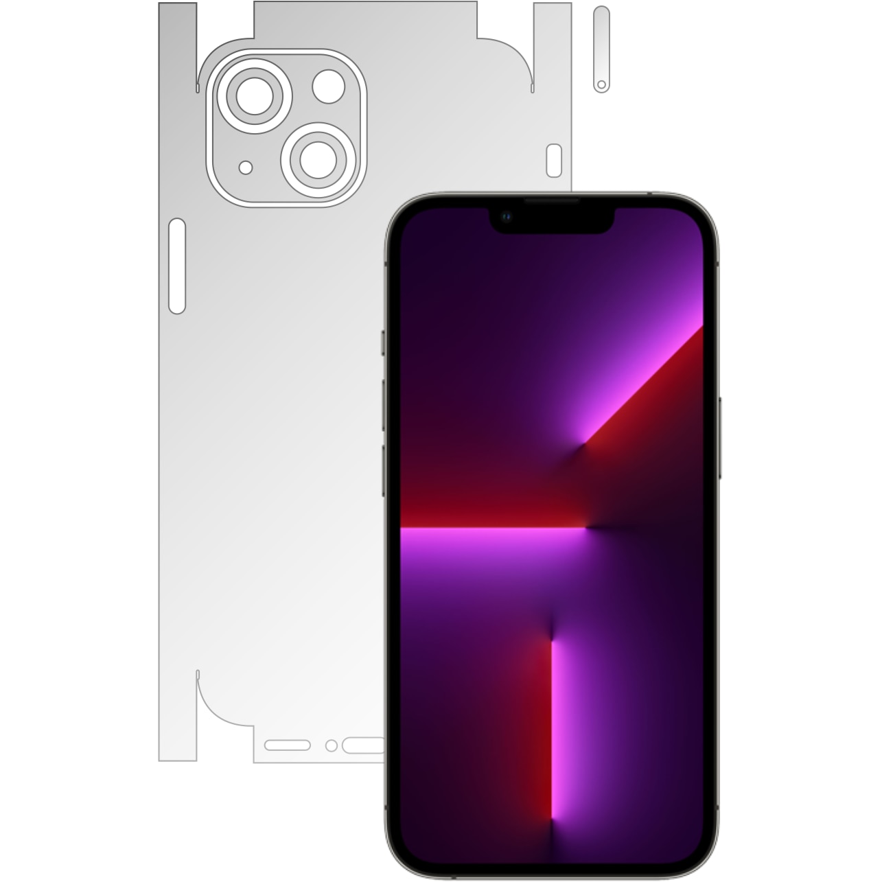 Folie Protectie Spate Invisible Skinz Matte pentru Apple iPhone 13 Mini - Siliconica Mata Anti-Amprenta, Anti-Reflex,cu taiere 360 Cut pentru Carcasa Spate si Laterale, Skin Adeziv Transparent