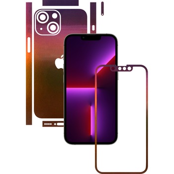 Folie Protectie Carbon Skinz pentru Apple iPhone 13 Mini - Color Shift Aubergine Bronze Split Cut, Skin Adeziv Full Body Cover pentru Rama Ecran, Carcasa Spate si Laterale Folie Protectie Carbon Skinz pentru Apple iPhone 13 Mini - Color Shift Aubergine Bronze Split Cut, Skin Adeziv Full Body Cover pentru Rama Ecran, Carcasa Spate si Laterale