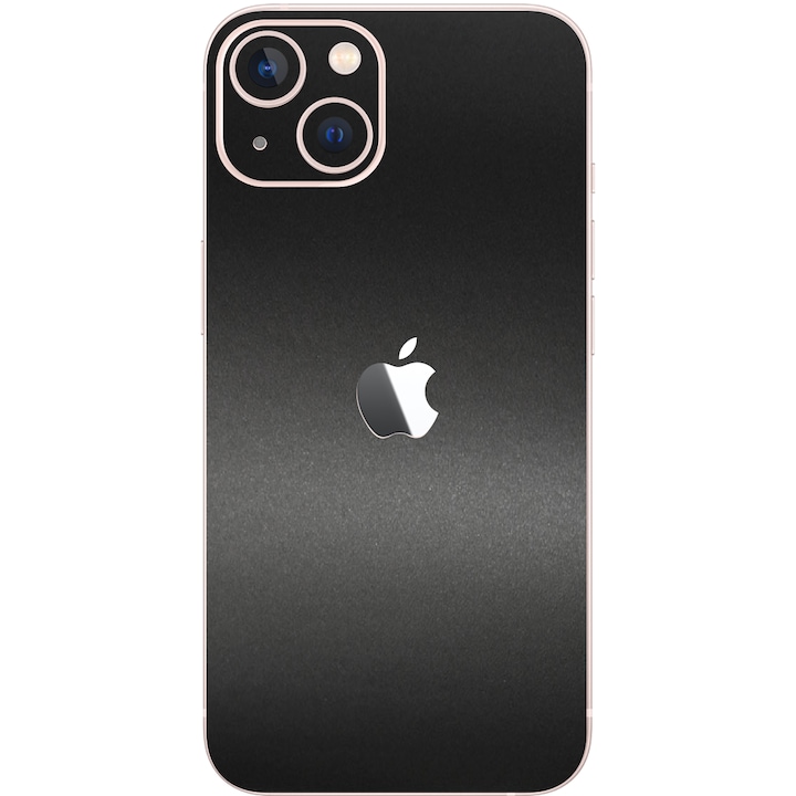 Folie Protectie Carbon Skinz pentru Apple iPhone 13 - Negru Mat Simple Cut, Skin Adeziv Full Body Cover pentru Carcasa Spate